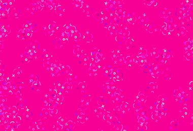 Aritmetik işaretli açık pembe vektör arkaplanı. Ayrı tabelaları olan parlak renkli çizimler. En iyi tasarım bir poster, bir matematik okulunun afişi..