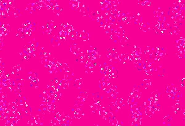 Aritmetik işaretli açık pembe vektör arkaplanı. Ayrı tabelaları olan parlak renkli çizimler. En iyi tasarım bir poster, bir matematik okulunun afişi..