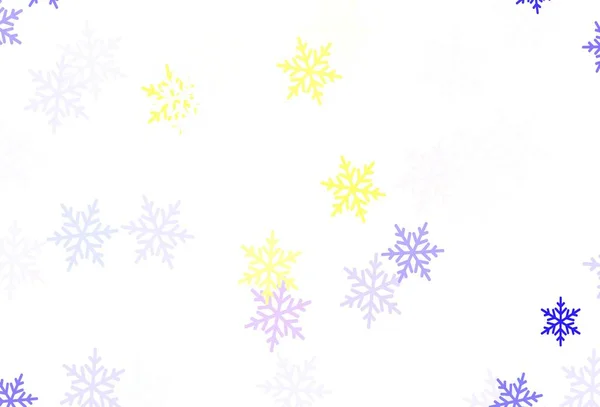 Hellblaue Rote Vektorschablone Mit Eisschneeflocken Sternen Leuchtend Bunte Illustration Mit — Stockvektor