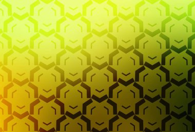 Açık yeşil, kıvrımlı çizgileri olan sarı vektör şablonu. Renkli çizgileri ve şekilleri olan bir örnek. Marka kitabı için şık bir desen.