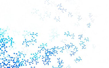 Yapay zeka verileriyle hafif BLUE vektör arkaplanı. Soyut şablondaki yapay zeka şekilleriyle parlayan illüstrasyon. Poster ve teknoloji sembolü.