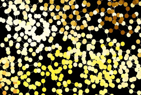 Темно Жёлтый Вектор Сетью Искусственного Интеллекта Абстрактная Иллюстрация Ссылками Точками — стоковый вектор