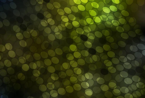 Dark Green Yellow Vector Texture Disks Beautiful Colored Illustration Blurred — Stock Vector