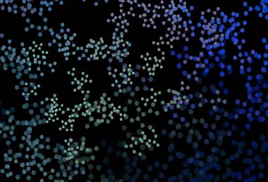 Yapay zeka yapısına sahip koyu mavi vektör şablonu. Renkli yapay zeka yapısı, eğimli çizgiler ve noktalar. Teklif verilerinin tanıtımı için akıllı tasarım.