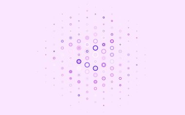 Çember şekilli açık mor vektör düzeni. Soyut arka planda bulanık kabarcıklar ve renkli gradyan. Poster ve web siteleri için tasarım.