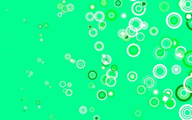 Küreli açık yeşil vektör deseni. Bulanık dekoratif tasarım baloncuklu soyut tarzda. Duvar kağıtlarının dokusu için desen.