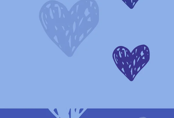 Hellrosa Blaue Vektortextur Mit Schönen Herzen Schöne Herzen Feier Stil — Stockvektor