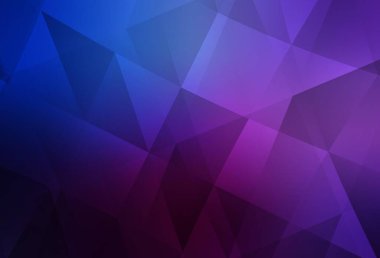 Koyu pembe, mavi vektör soyut çokgen arkaplan. Üçgenli parlak renkli çizimler. Web siteniz için yeni bir doku.