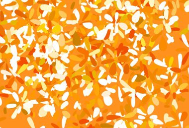 Açık Turuncu vektör arka planı yapraklarla karalıyor. Yapraklı karalama tarzında yeni renkli çizimler. İşiniz için yeni tasarım.
