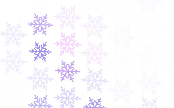 Світло Фіолетовий Векторний Візерунок Різдвяними Сніжинками Зірки Барвистий Декоративний Дизайн — стоковий вектор