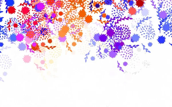 Luz Padrão Doodle Vetor Roxo Com Flores Rosas Ilustração Colorida —  Vetores de Stock