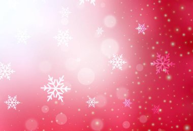 Açık Kırmızı vektör arkaplanı tatil tarzında. Noel özellikleriyle basit bir gradyan çizimi. Okul ve dil bilgisi siteleri için desen.