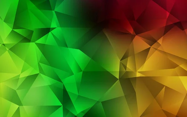 Hellgrüne Rote Vektorgradienten Dreiecke Textur Polygonale Abstrakte Illustration Mit Farbverlauf — Stockvektor