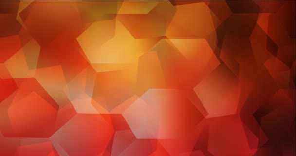 4K looping dark red, yellow abstract animation in hexagonal style. — Stock Video