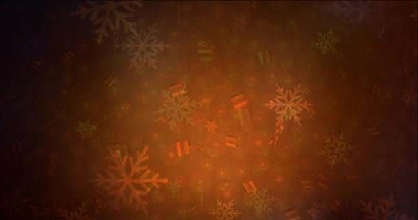 4K looping σκούρο κόκκινο animation σε χριστουγεννιάτικο στυλ. — Αρχείο Βίντεο