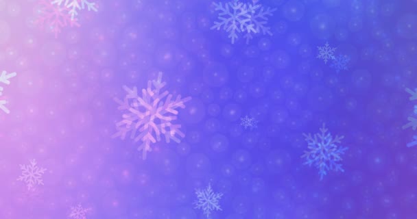 4K boucle rose clair, animation bleue dans le style de Noël. — Video