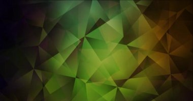 4K döngüsü koyu yeşil, kırmızı çokgen soyut animasyon.