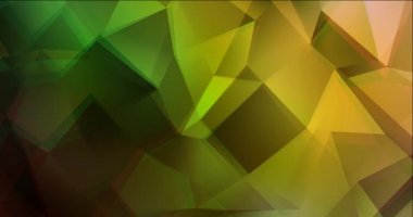 4K koyu yeşil, kırmızı çokgen soyut görüntü döngüsü.