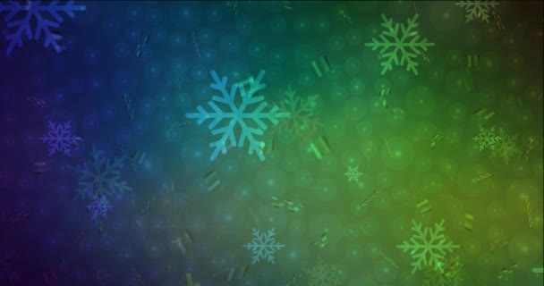 4K-Looping dunkelblau, grüne Animation im Weihnachtsstil. — Stockvideo