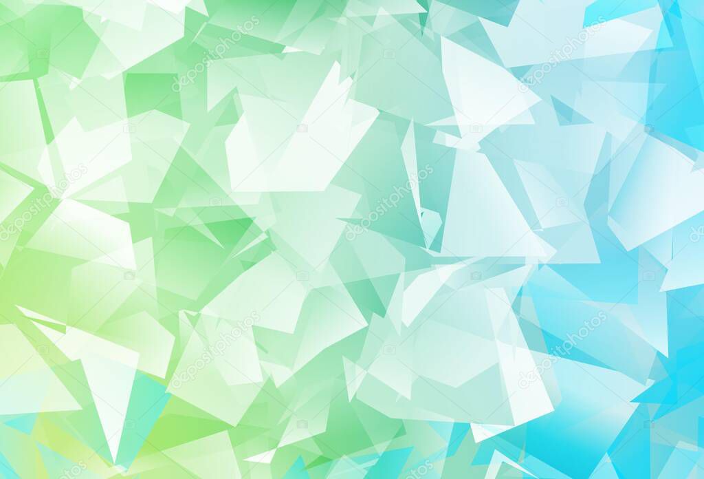 Light Blue, Green vector low poly texture. Glitter abstract illustration with an elegant triangles. Brand new design for your business.