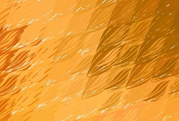 Világos Narancs Vektor Háttér Görbe Vonalak Egy Minta Színes Vonalakkal — Stock Vector
