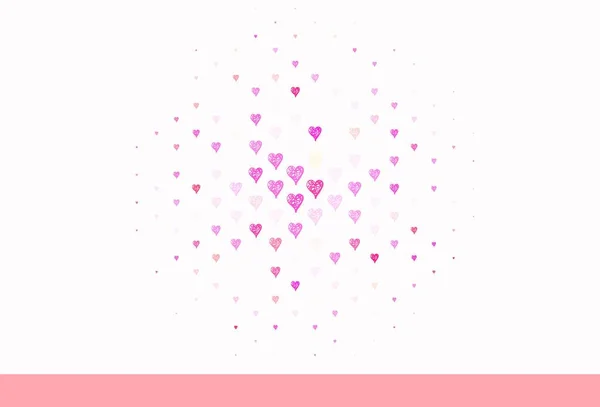 Light Pink Yellow Vector Background Hearts Decorative Design Hearts Simple — Stock Vector