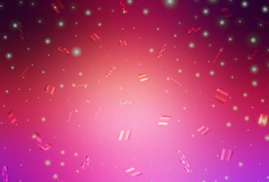 Açık Pembe, Xmas tarzında sarı vektör arkaplanı. Noel sembolleri ve tabelaları ile renkli çizimler. Harfler ve tipografi için şablon.