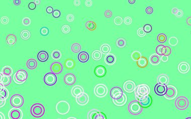 Açık yeşil, daireli kırmızı vektör şablonu. Renkli su damlaları olan modern soyut çizimler. Fütürist reklamlar ve kitapçıklar için şablon.