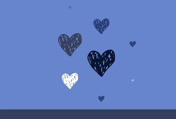 Hellrosa Blauer Vektorhintergrund Mit Süßen Herzen Schöne Abstrakte Herzen Auf — Stockvektor
