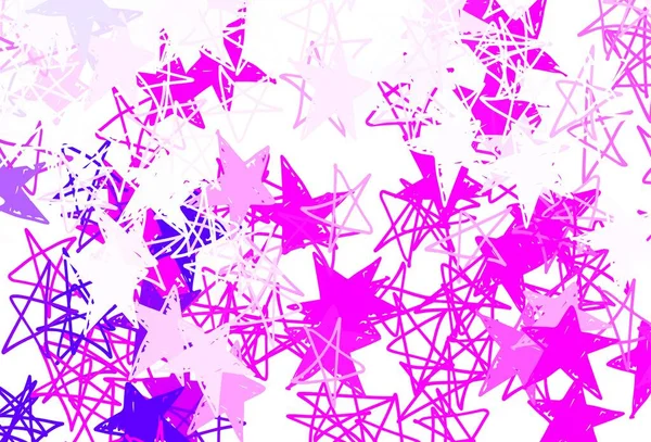 Violet Clair Disposition Vectorielle Rose Avec Des Étoiles Brillantes Design — Image vectorielle