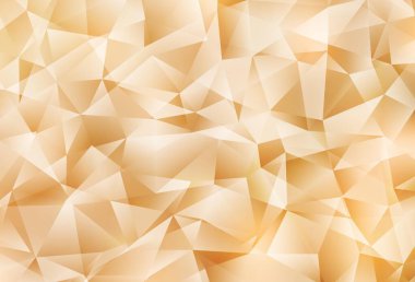 Açık sarı vektör çokgen şablonu. Üçgenlerden oluşan parlayan çokgen çizimler. Bir markanın arkaplanı için desen.