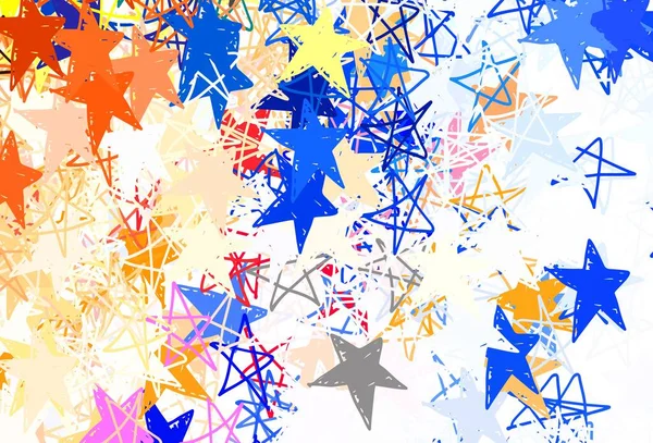 Fondo Vectorial Naranja Claro Con Estrellas Pequeñas Grandes Ilustración Abstracta — Archivo Imágenes Vectoriales