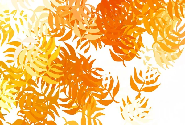 Luz Naranja Vector Patrón Natural Con Hojas Una Elegante Ilustración — Vector de stock