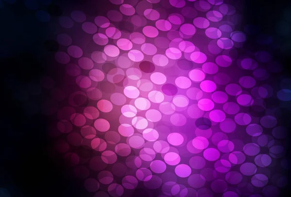 带球体的深紫色矢量图案 带彩色渐变的抽象背景上模糊的气泡 传单的格式 — 图库矢量图片