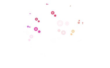 Açık kırmızı, daire şekilli sarı vektör düzeni. Doğa tarzında bulanık halkaları olan güzel renkli çizimler. İş ilanınız için tasarım.