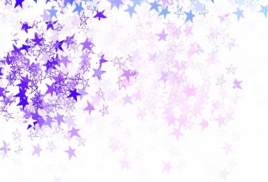 Güzel yıldızlı açık mor vektör dokusu. Bulanık dekoratif dizayn yıldızlı basit bir stilde. Kozmik arkaplanlar için şablon.