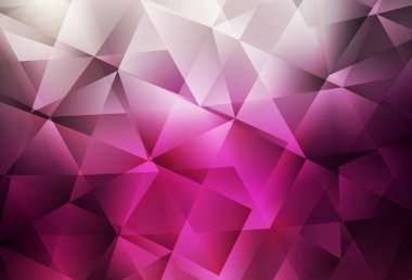 Koyu pembe vektör çokgen desen. Soyut ve üçgenli renkli çizimler. Bir markanın arkaplanı için desen.