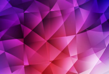 Açık Pembe, kırmızı vektör üçgen arkaplan. Üçgenli renkli soyut çizimler. Arkaplanlarınız için desenli desen.