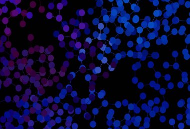 Koyu pembe, yapay zeka kavramına sahip mavi vektör dokusu. Parlak renkli bir illüstrasyon ve yapay zekanın gerçek yapısı. Teklif verilerinin tanıtımı için akıllı tasarım.