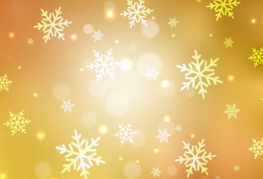 Açık Turuncu vektör düzeni yeni yıl tarzında. Noel sembolleri ve tabelaları ile renkli çizimler. Reklamlar, posterler, kitap afişleri için desen.