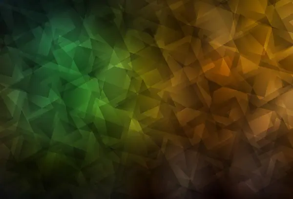 Texture Mosaïque Triangle Vectoriel Vert Foncé Jaune Illustration Géométrique Style — Image vectorielle