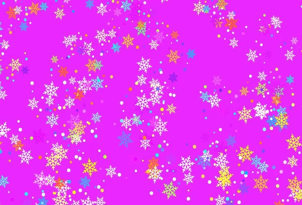 Luz Multicolor Fundo Vetorial Com Flocos Neve Xmas Glitter Ilustração —  Vetores de Stock