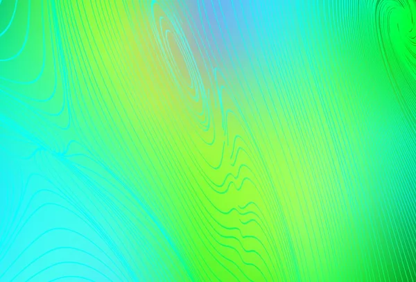 Hellblauer Grüner Vektorhintergrund Mit Geschwungenen Linien Ein Muster Mit Bunten — Stockvektor