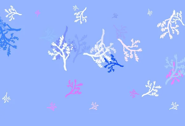 Светло Фиолетовый Векторный Фон Сапфиром Сияющая Цветная Иллюстрация Листьями Ветвями — стоковый вектор