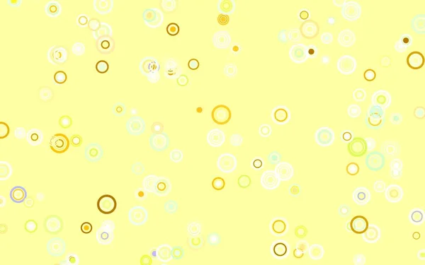 Vert Clair Disposition Vectorielle Jaune Avec Des Formes Cercle Illustration — Image vectorielle