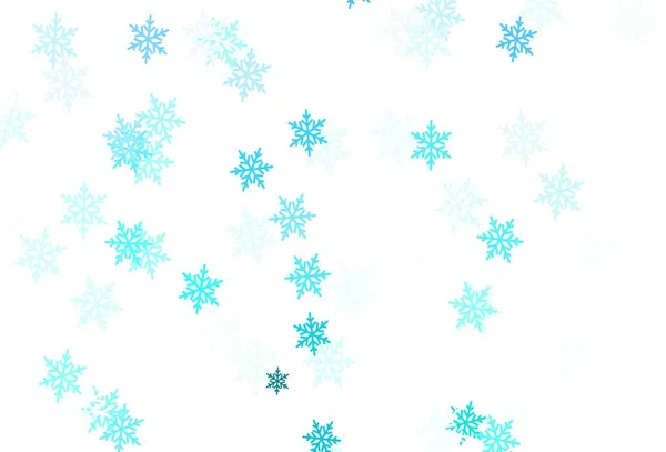 Lichtgroene Vector Textuur Met Gekleurde Sneeuwvlokken Sterren Gradiënt Kleurrijke Illustratie — Stockvector