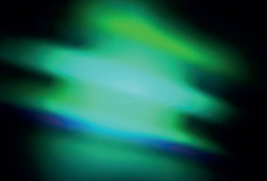 Koyu yeşil vektör parlak deseni bulanıklaştırdı. Gradyan tasarımlı, soyut, ışıltılı çizimler. Çalışmalarınız için akıllı tasarım.