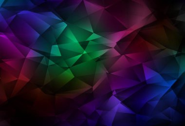 Karanlık Çokrenkli vektör çokgen arkaplan. Gradyanı olan üçgen geometrik örnek. Arkaplanlarınız için desenli desen.