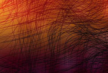 Çizgileri olan koyu turuncu vektör arkaplan. Basit çizgilerle renkli gradyan çizimi. Web siteniz için soyut tasarım.