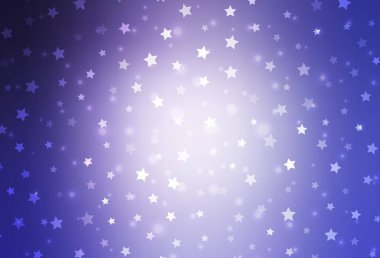 Hafif Mor vektör arkaplanı, Xmas kar taneleri, yıldızlar. Gradyan kristal buz formlarıyla soyut çizimler. Yeni yıl reklamı için tasarım, kitapçıklar.